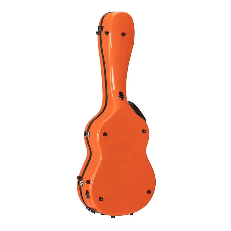 Manufacturer Fiberglass Orange Acoustic Guitar Case with Backpack Fiberglass Classical Guitar Cases