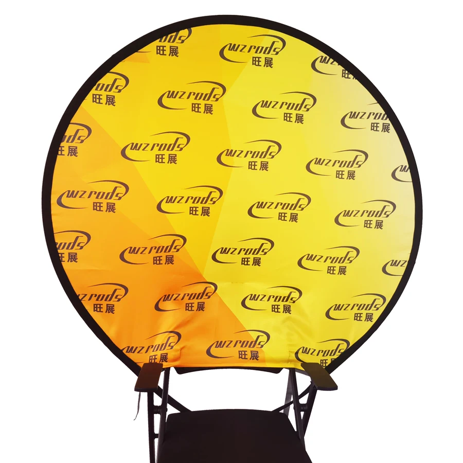 WZRODS Pop Up Round Foldable Chair Background Banner For Video Call And Promotional Advertising Working From Home  custom logo