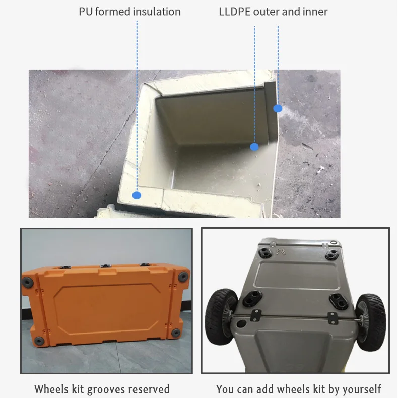boright new 55QT Outdoor rotomolded hard ice cooler chest beer cooler standing ice chest cooler