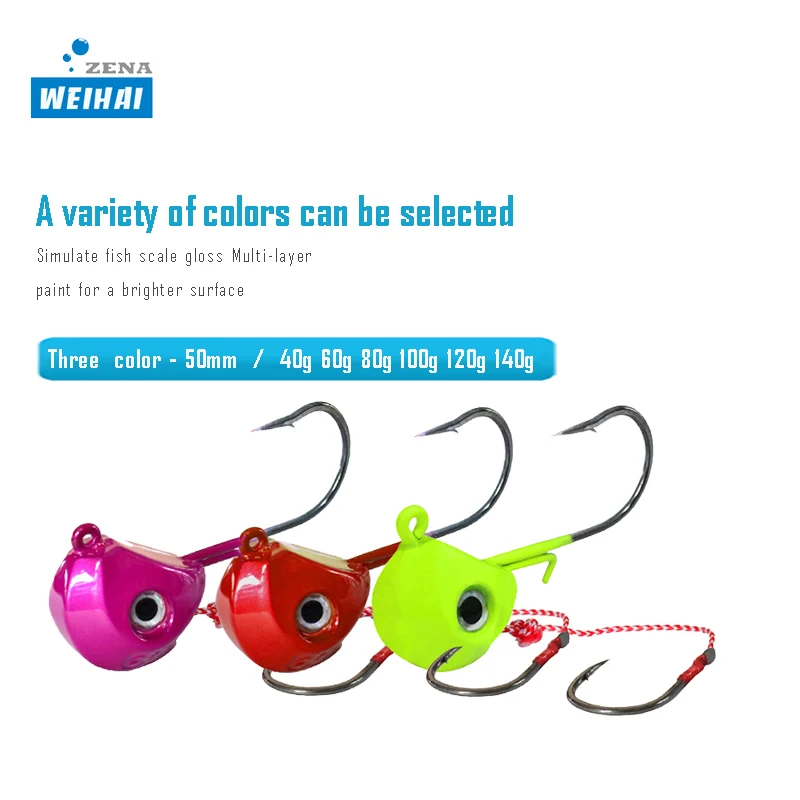 Wholesale 40g 60g 80g 100g 120g Double Hooks Lead Jig Head Tenya Fishing Sinking Jig Tenya Jig
