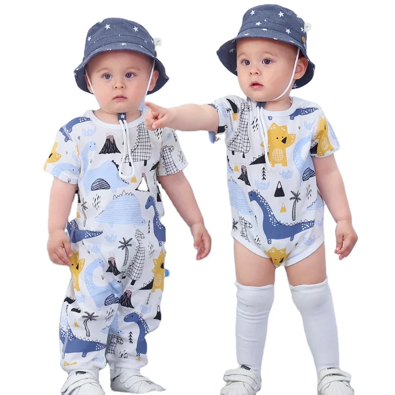 
New Fashion Baby Clothes Baby Boy Summer Rompers Short Sleeve Jumpsuit Custom Baby Cotton Bodysuit Hot Sales 