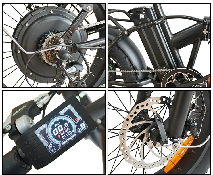 Подвесная вилка из алюминиевого сплава 500 Вт высокоскоростной Shimano 6s Shift складной электрический велосипед 20 дюймов с контроллером синусоидальной
