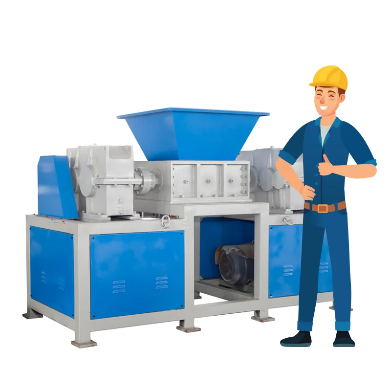 Double Shaft garden wood branch waste orchard tree log twig coconut shell wood panel pallet banana tree electric motor shredder