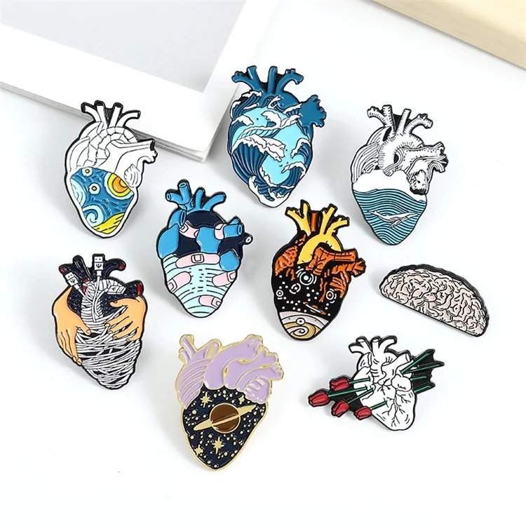 Custom enamel pin badge fashion jewelry brooches cartoon heart hat cjewelers vintage knit sweater aesthetic pack custom pins