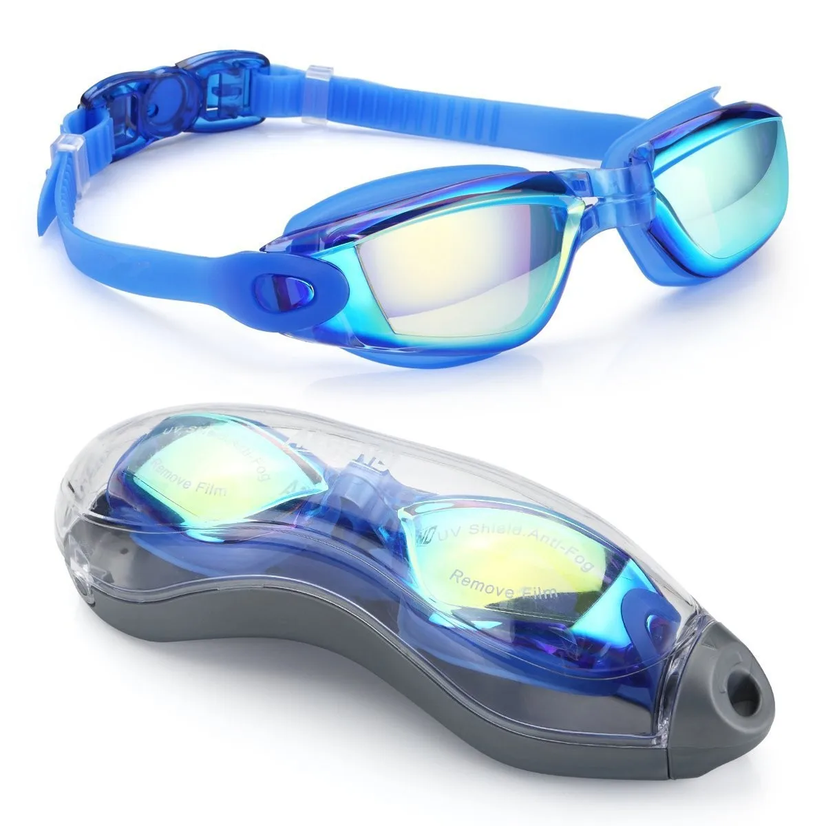 5 In 1 Professional Wide Farme Waterproof Swim Goggle Antifog Silicone No Leaking Swimming Glasses
