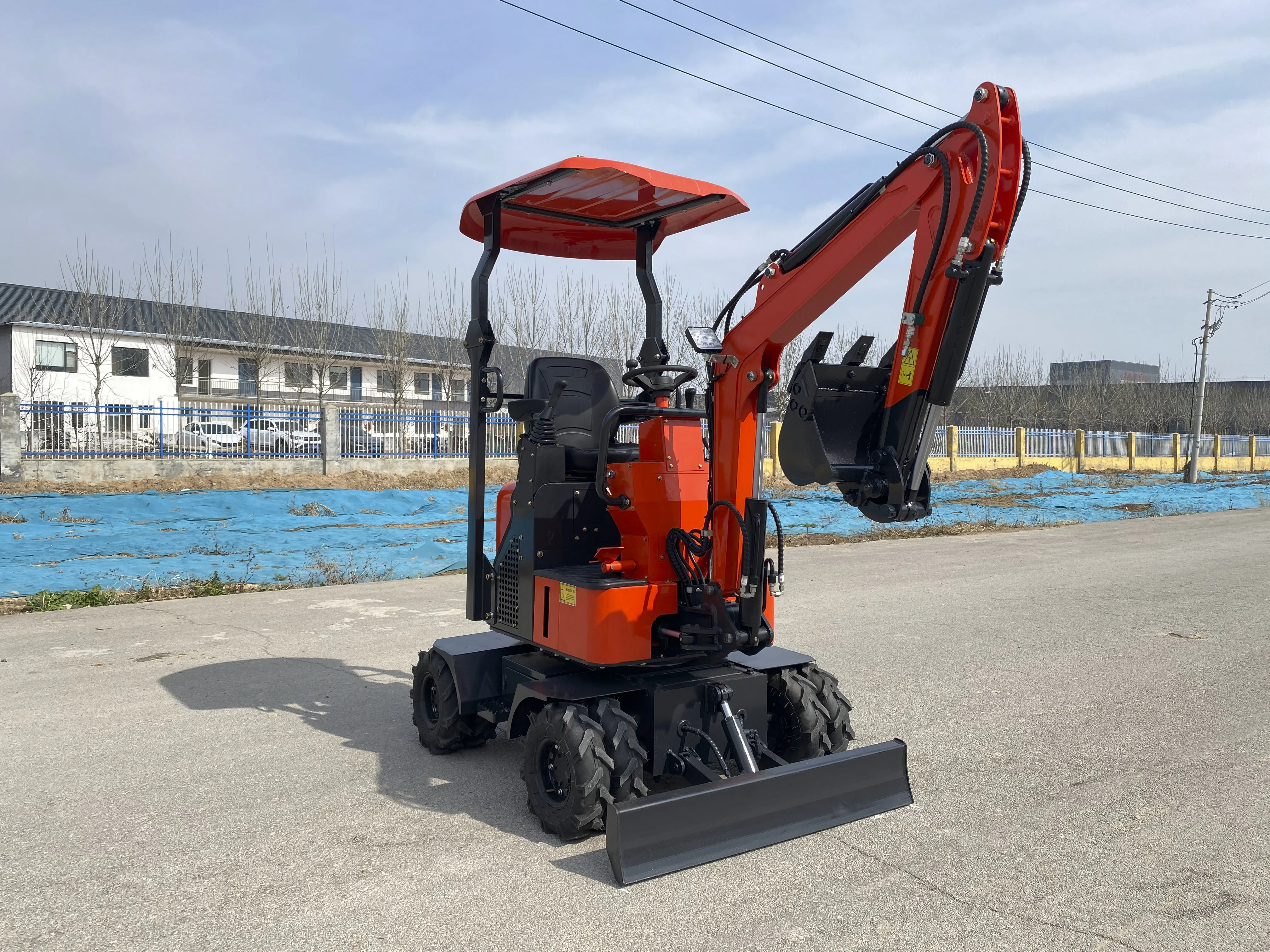 Free shipping hot sale 1200kg mini hydraulic excavator farm mini digger mini pilot small wheel excavator 1.2 ton