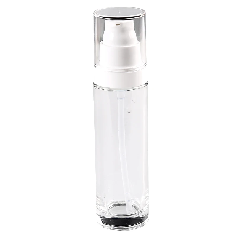cosmetic container lotion cream perfume pump spray flat shoulder glass bottle
