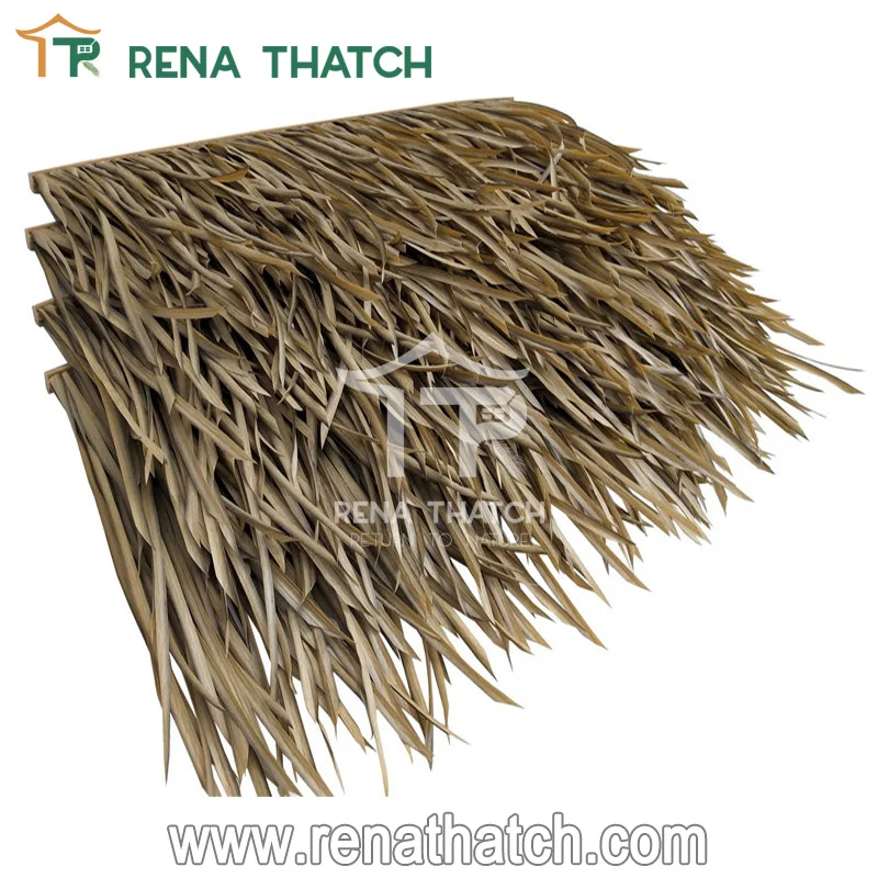 Popular durable outdoor fire resistant artificial thatch straw synthetic straw artificial roof thatch plastic palm roof