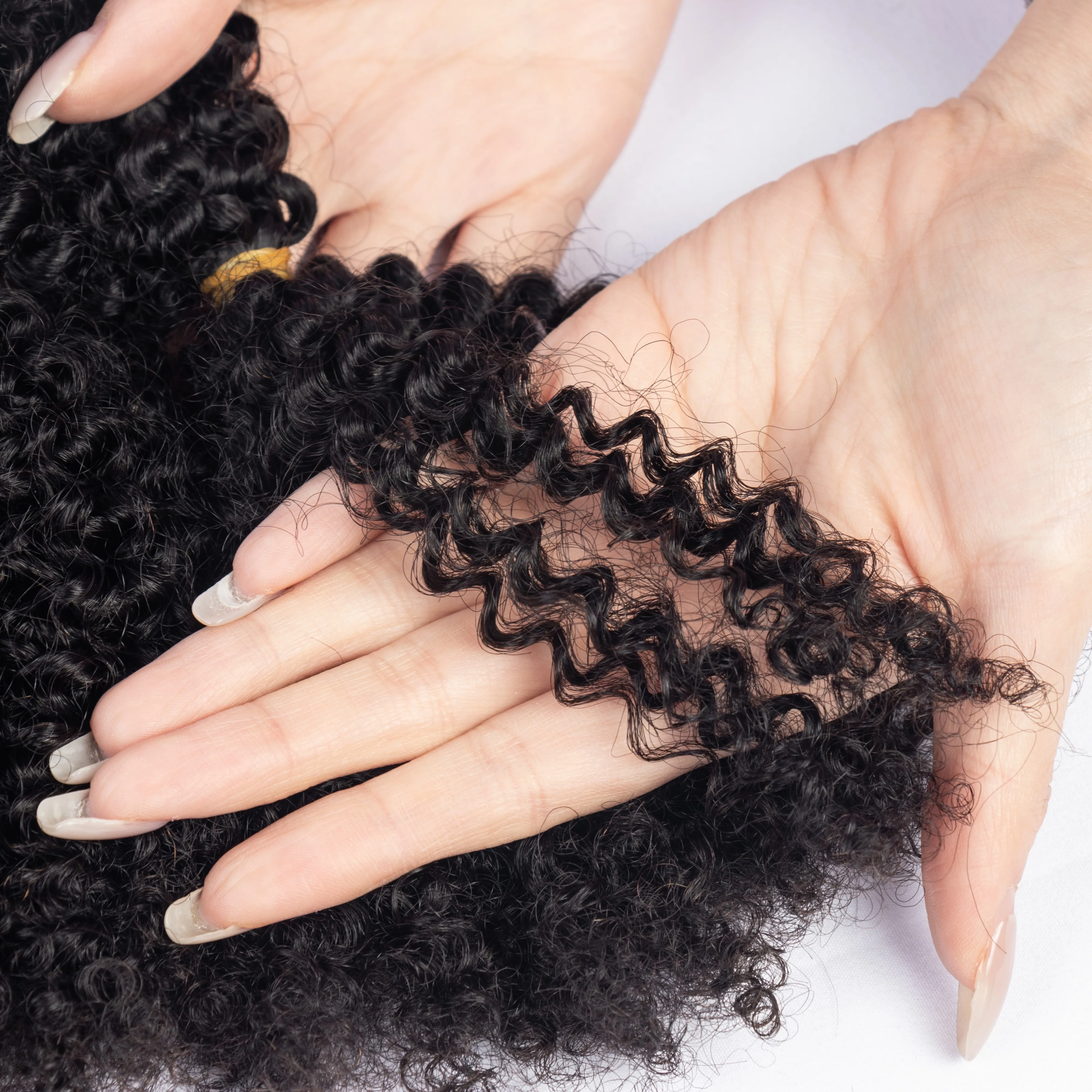 Afro curly Bulk Double Drawn Afro Kinky Bulk Human Hair for Braiding and Twist 4B4C Braiding Hair Extensions