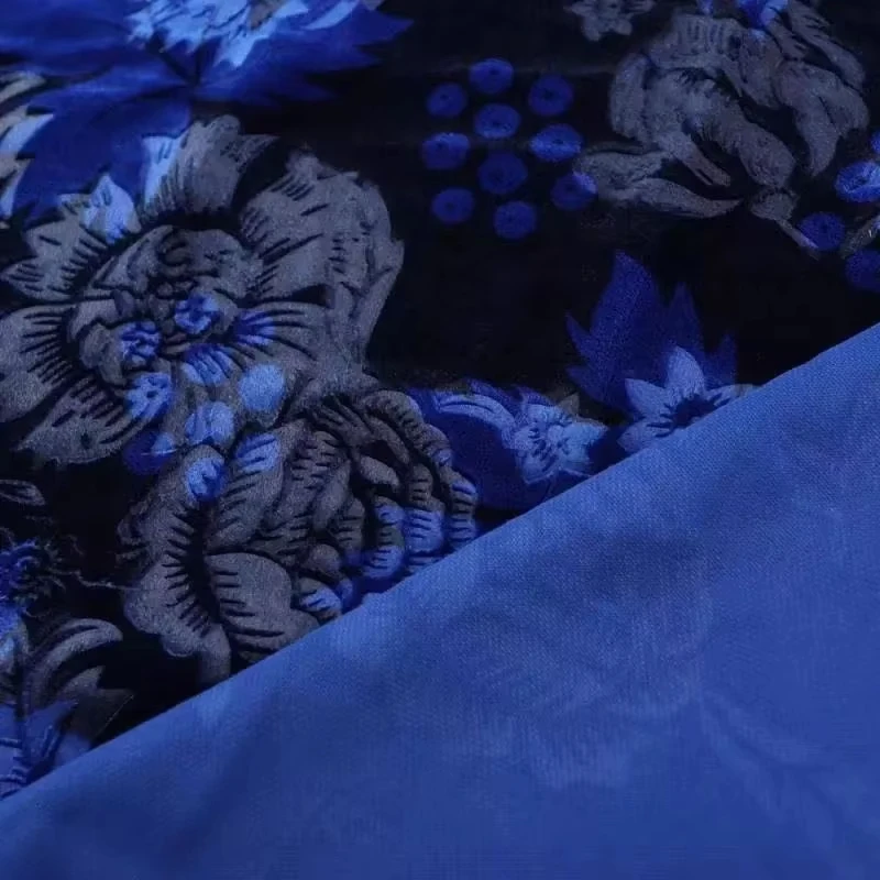 Dark blue superior quality micro gown use price of velvet 5000 fabric in india