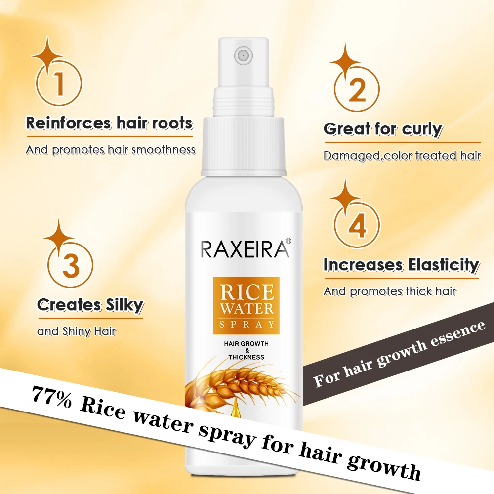 Private Label Organic Growth Repair Anti Hair Loss Biotin Rice Water Hair Growth Spray For Hair Growth Serum