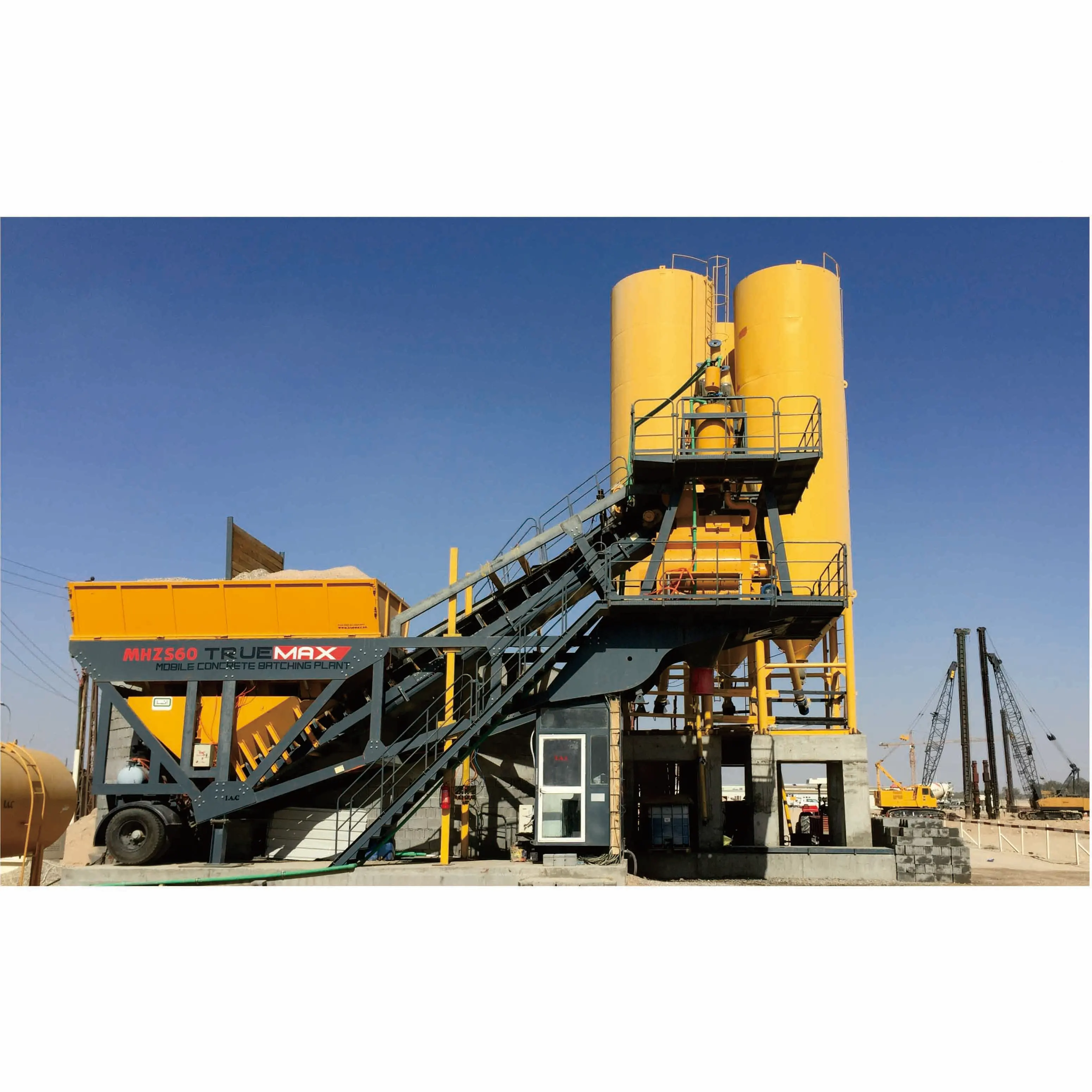Economy type CBP60M mobile mixing concrete machinery concrete batching plant prices for sale