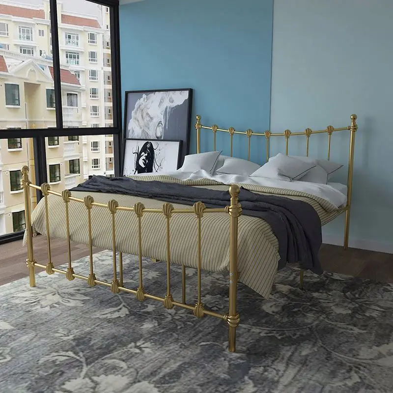European Modern Minimalist Wrought Iron Princess Double Bed Creative Design Of Bed Frame