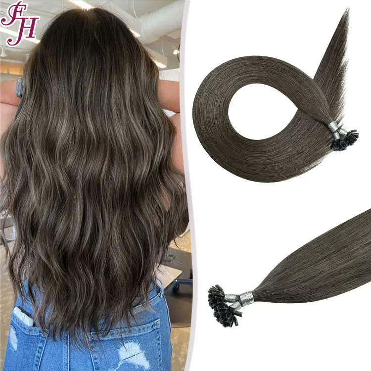 FH factory cheap price #7 Nail U tip keratin hair extension 100% human hair U tip hair