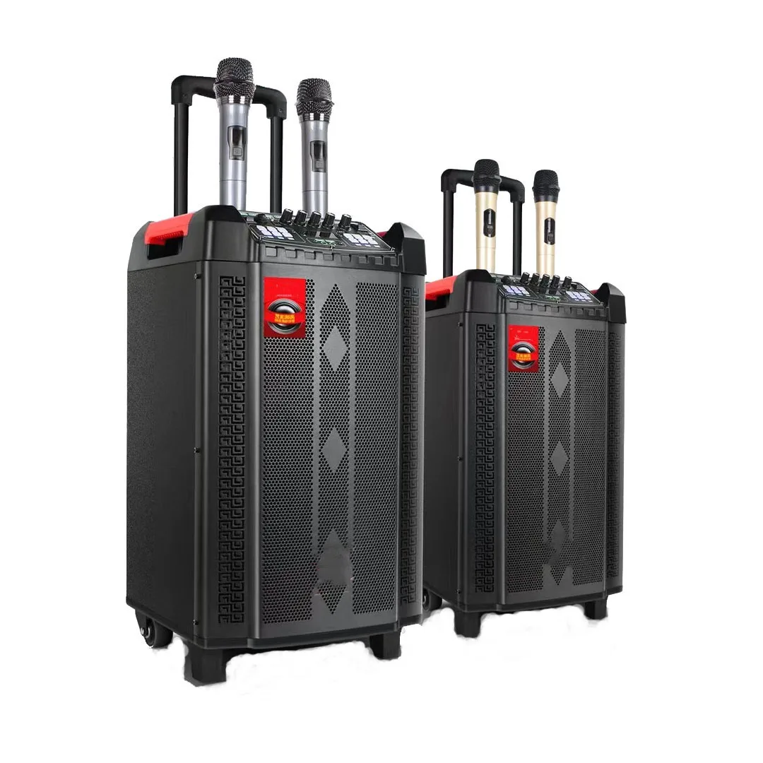 BC-178-12 12inch Portable trolley speaker with built in microphone colored lighting outdoor karaoke speaker