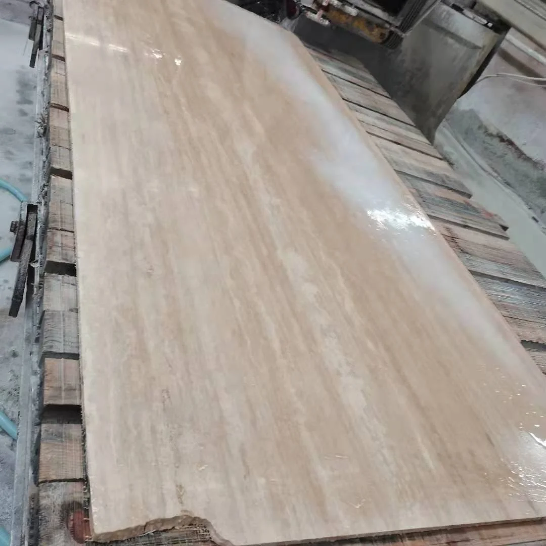 Stone Roman Travertine Stone Flexible Cladding Stone Italian Travertine Slab Travertine Wall Panel Flexible Natural Tile Photo -