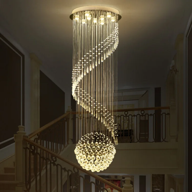 Luxury Crystal Ball Chandeliers & Pendant Lights Hanging Ball Foyer Stair Lobby Modern Design Lamp Lustre Villa & Hotel