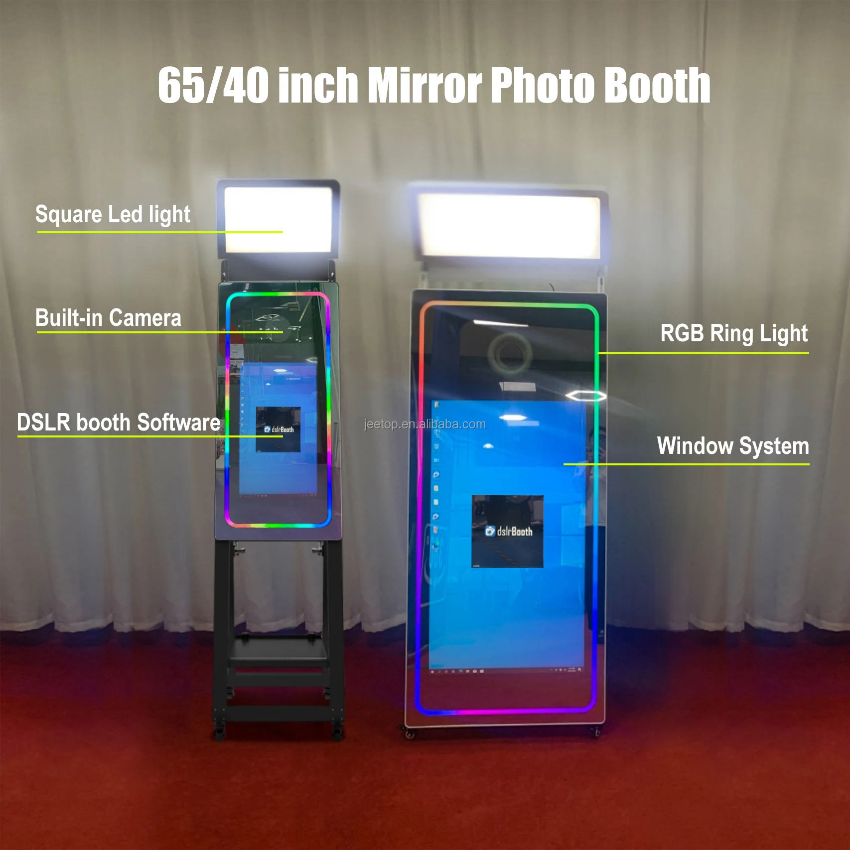 Portable Cheap Selfie 65Inch Best Touch Screen Magic Wedding Mirror Photo Booth Machine With Camera And Printer Mirror Booth