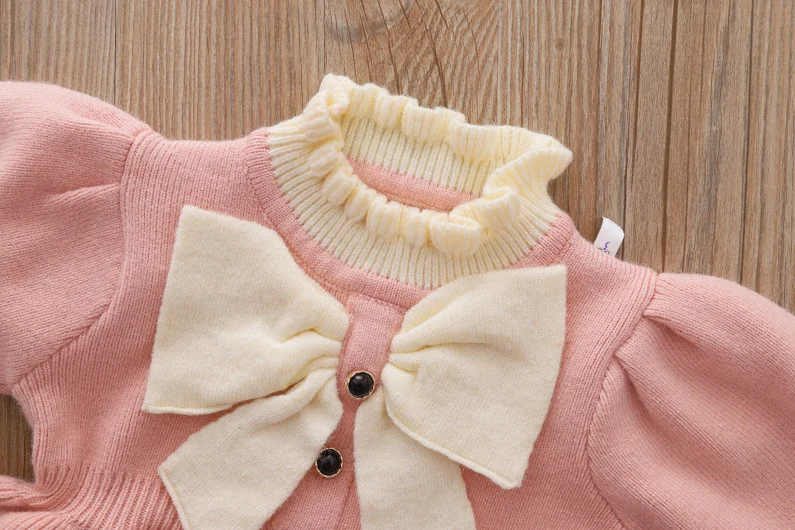 2022 spring and autumn Girls Sweet knitted princess dress, soft and comfortable dress, suitable for 2-6 years old children