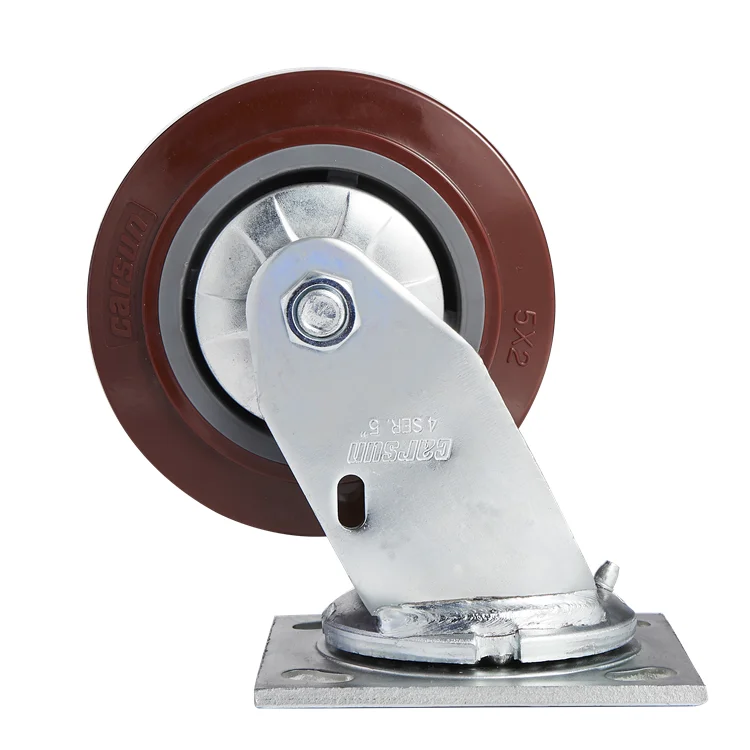 5/6/8 inch Heavy Duty Industrial Application Cast Iron Core PU Polyurethane heavy duty trolley Swivel Caster Castor Wheels