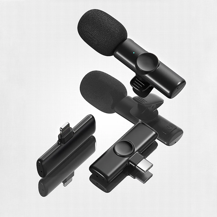 2021 New Wireless Lavalier Microphone Portable Audio Video Recording Mini Mic For Iphone Live Broadcast Gaming Microfonoe