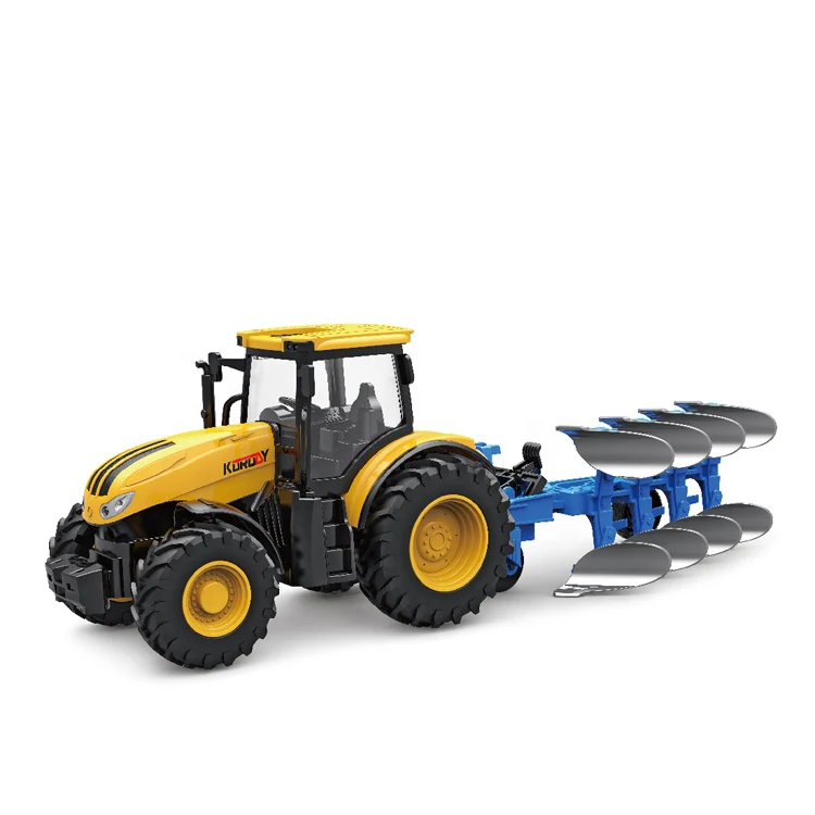 New Design 1/24 Plastic inertial farm animals truck toy friction farmer car toy with light and music for kids