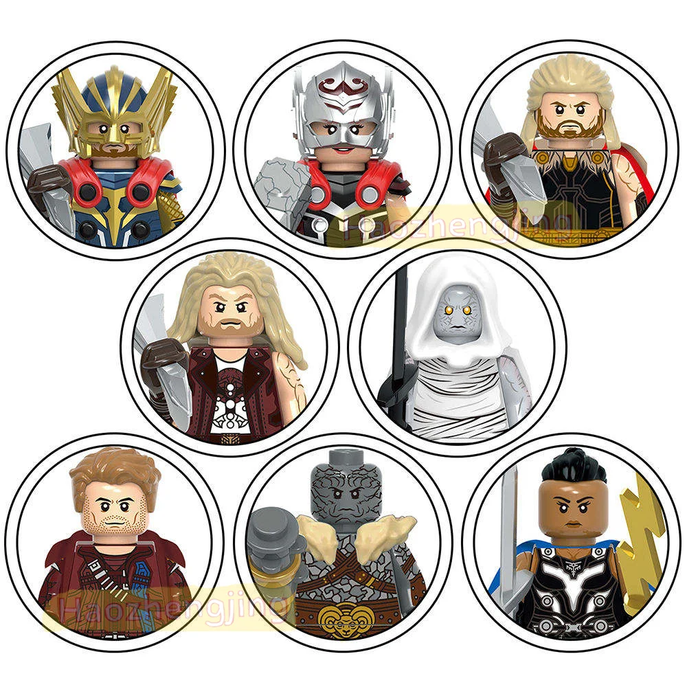 X0339 Thor Mighty Thor Ravager Thor Gorr Star-Lord Korg Valkyrie Super Heroes Action Plastic Building Blocks for Kids Gift Toys