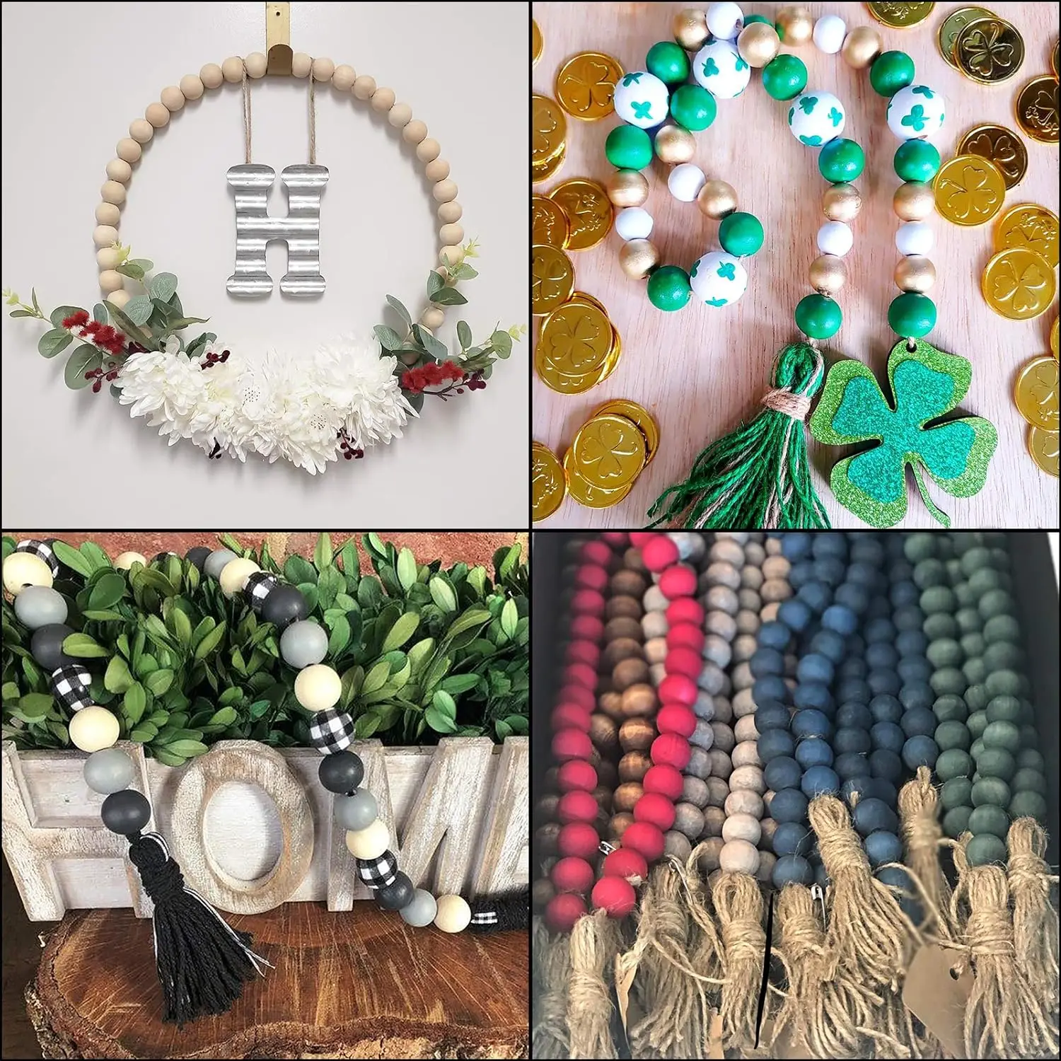 600 Pack 16mm Natural Wood Beads Unfinished Round Wooden Loose Beads Wood Spacer Beads for Craft Making