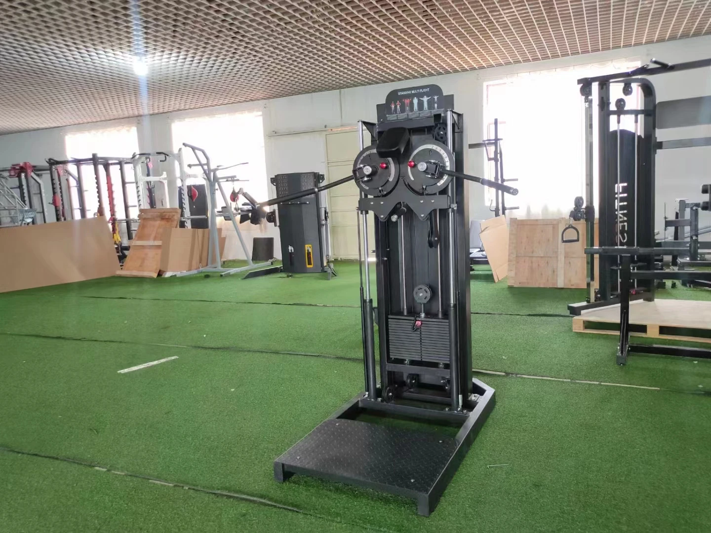 Ganas Multi Functional Gym Pin Load Selection Shoulder Press Lateral Raise Standing Multi Flight Machine For Club