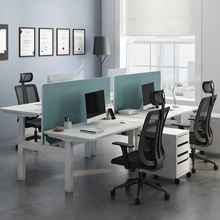 Latest Design Dual Motor Adjustable Table computer Face To Face Office Table