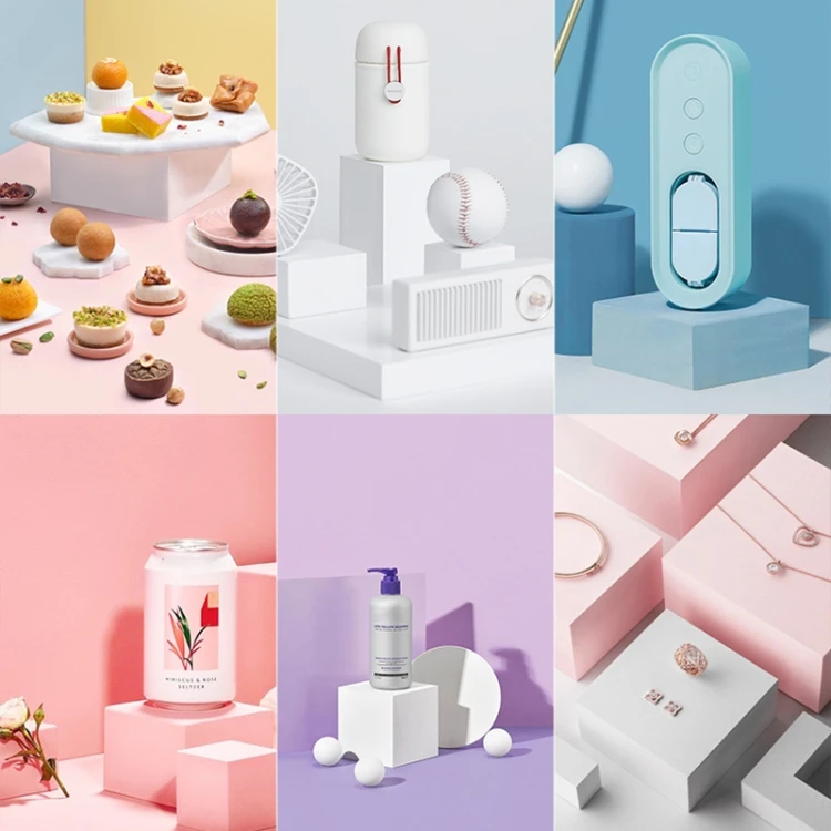 Hot Selling 6 in 1 Mixed Geometric Cube Photography Background Foam Props for Different Situation Decoration