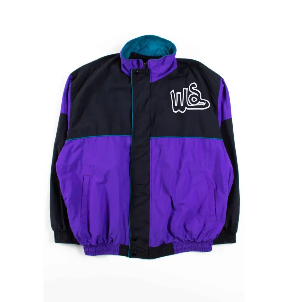 Custom Men outdoor patchwork zipper casual wear vintage 90s 80s jacket college windbreaker anorak retro jackets for men