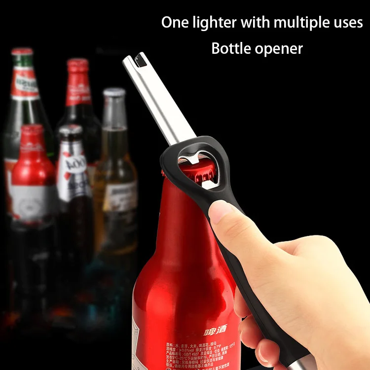 Kitchen Multi-functional Lighter Led USB Electric BBQ Stove Candle Verstile Use Lighter with Beer Bottle Opener