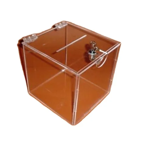 Прозрачные акриловые коробки для хранения 3 мм квадратная коробка пожертвования с логотипом Wirh акриловая от