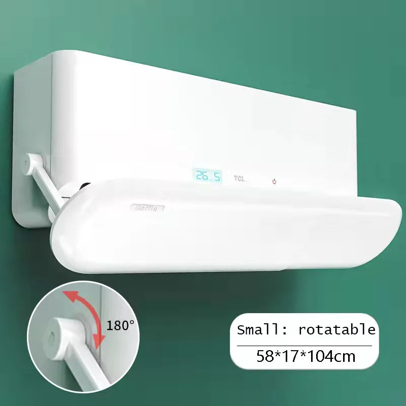 Retractable air conditioner air deflector for household direct blowing prevention