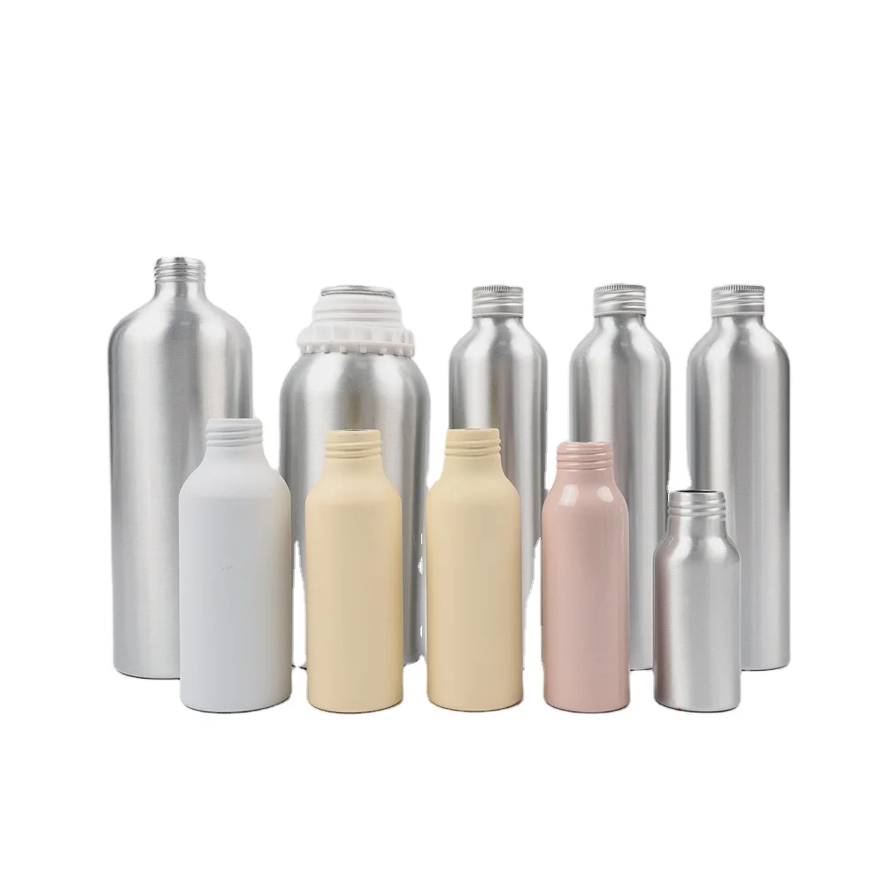 Wholesale 1oz 30ml 50ml 100ml 120ml 150ml 250ml 500ml 1000ml 1L aluminum essential oil bottle aluminium bottle with screw lid