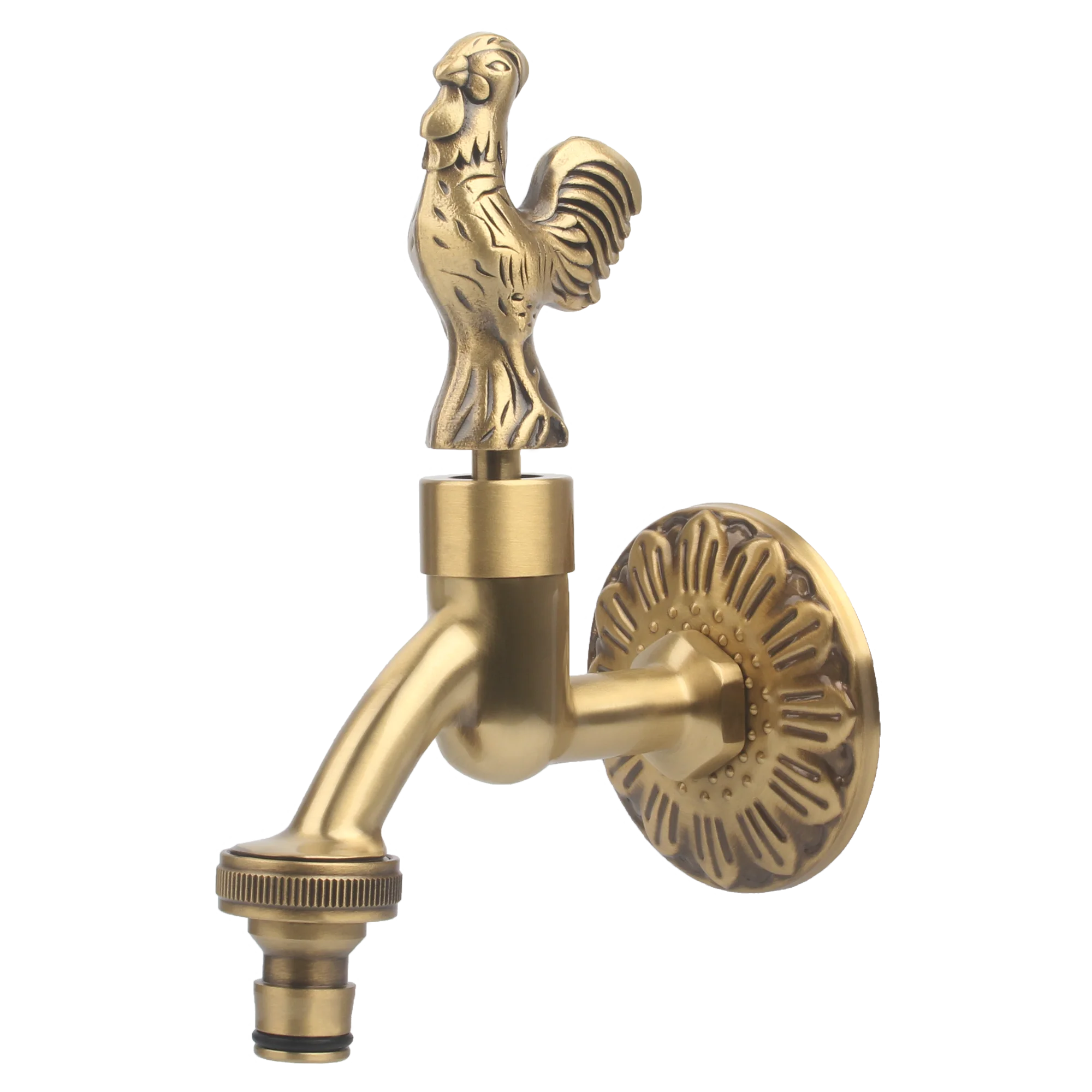 European Antique Luxury 1/2 Brass Wall-Mount Bib Cock Faucet Accessory Hotel Bathroom Balcony Washing Machine Elite Bib Tap