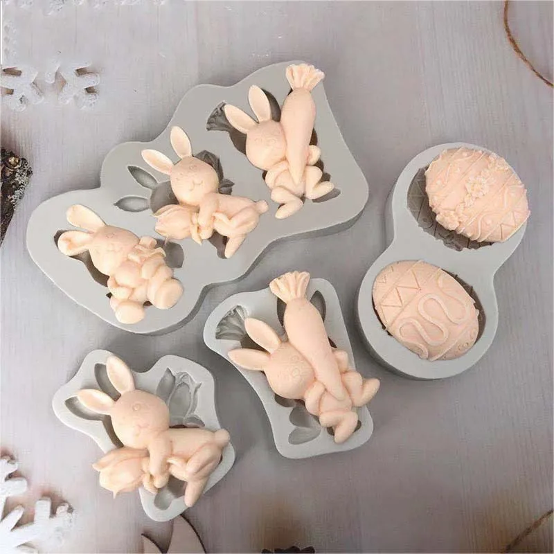 Early Riser Easter egg mold rabbit silicone mold DIY chocolate cake decoration baking tool drip glue mold