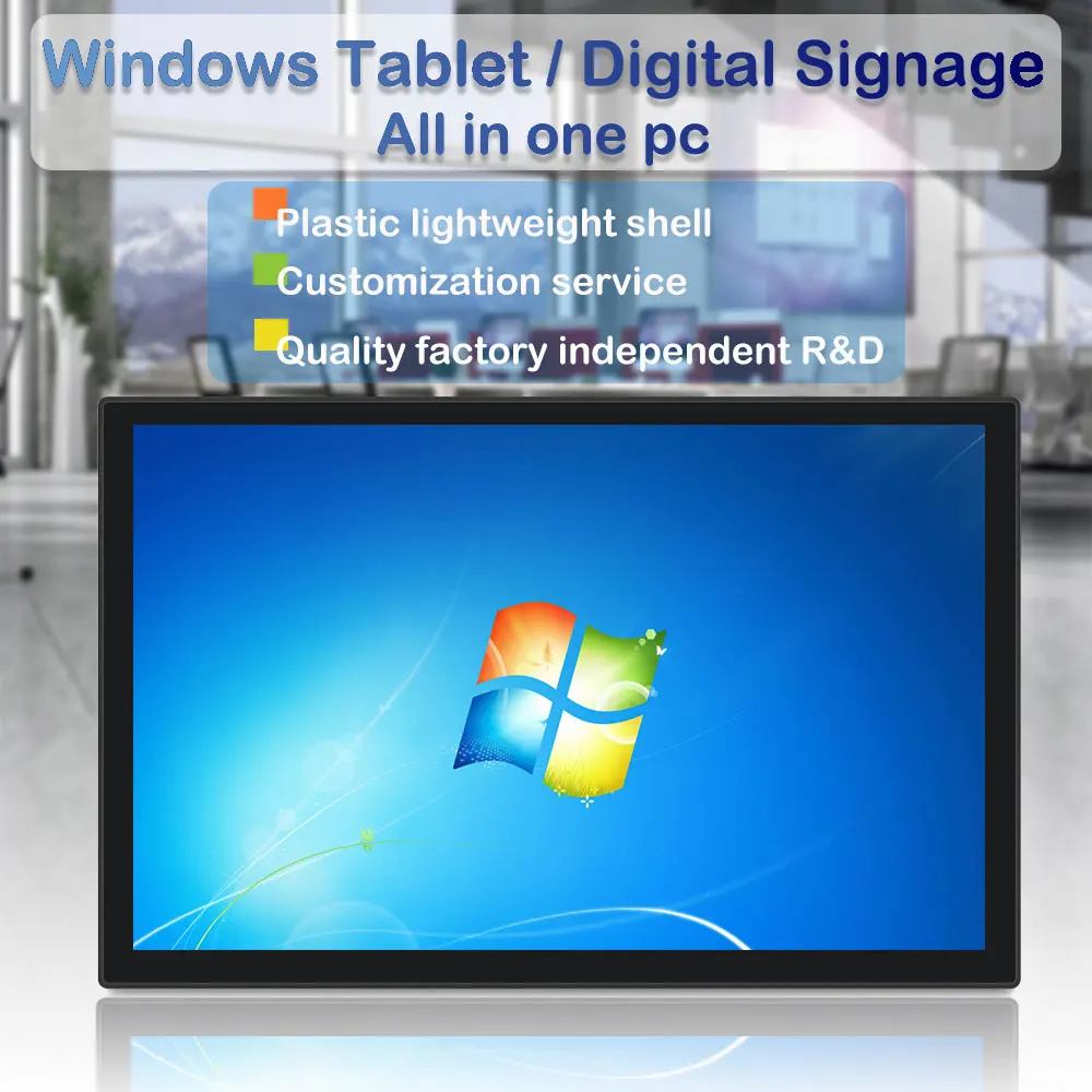 2k 4k video wall mount electronic advertising screen 10' 15.6'21' lcd digital signag display window for bank office hospital