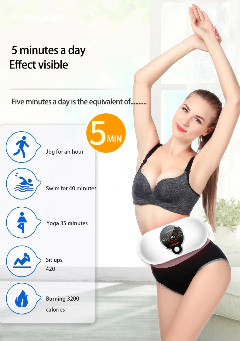 Electric Waist Belly Abdominal Slimming Massager Period Massage Belt Machine