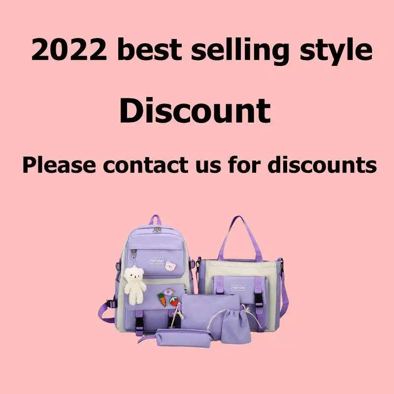 custom student backpack set female large capacity 5 piece set student backpack girl casual backpack school bag and lunch bag set