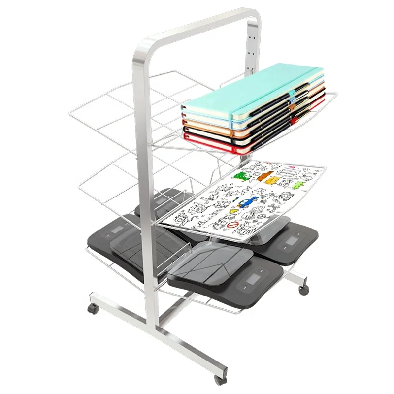Custom Commercial Household Store Dry Picture A4 Copy Paper Bag Book Magazine Brochure Newspaper Metal Display Rack Stand