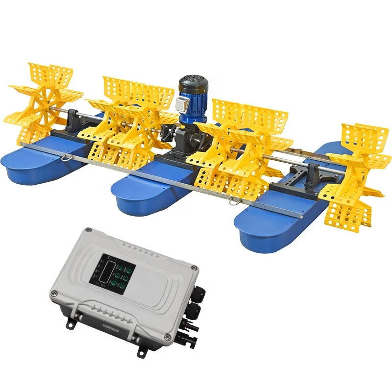 famous manufacturer 48v 750w floating solar paddle wheel pond aerator and fish pond solar aerators made in china