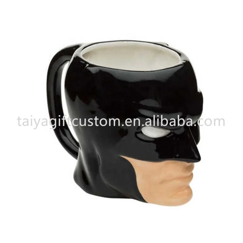 Wholesale 3D Batman-cutge Ceramic Cup Mug Cappuccino Coffee Cup Cartoon Mugs Reusable Tea Milk Ceramic Custom Logo Porcelain 24