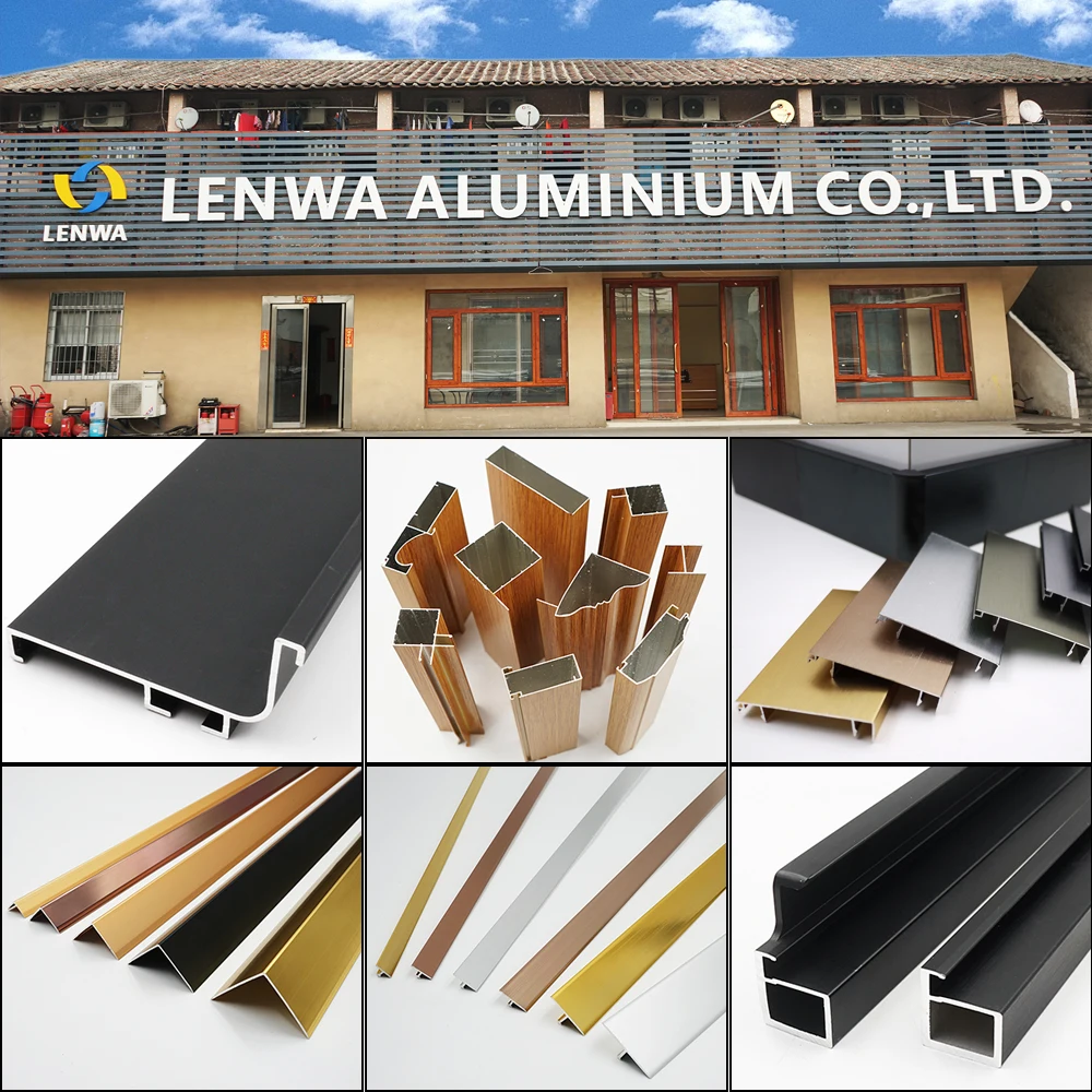 LENWA ALUMINIUM Extrusion Producer Supply Low Price Aluminium Sliding Door Track Profile for Glass Cabinet