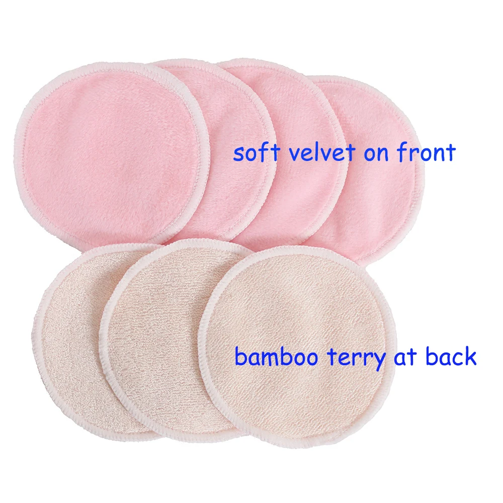 Soft facial cleansing pad round reusable make up removal wipes for sensitive skin bamboo terry velvet makeup remover pads