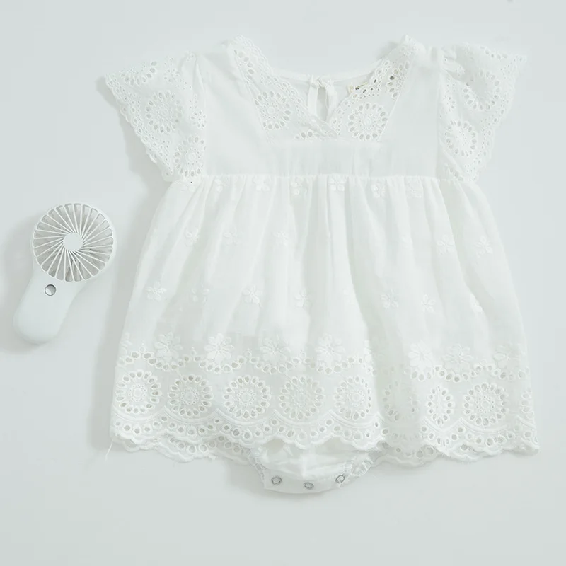 
Simple Pure White Baby Blank Coverall Romper,Smocking Baby Romper 