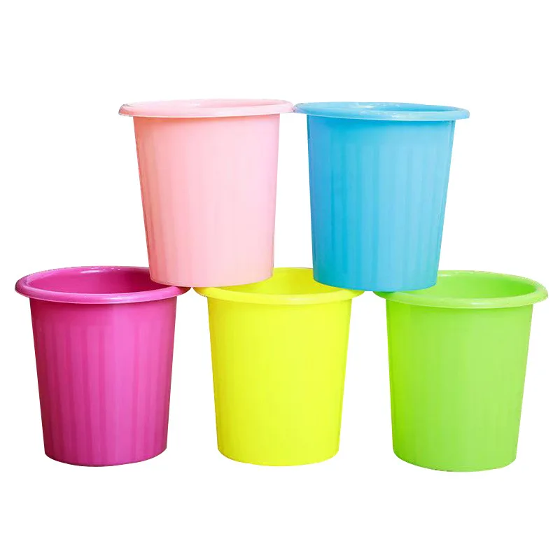 Trash Can Wholesale Kitchen Living Room Dormitory Office Toilet Uncovered Simple Plastic Trash Can
