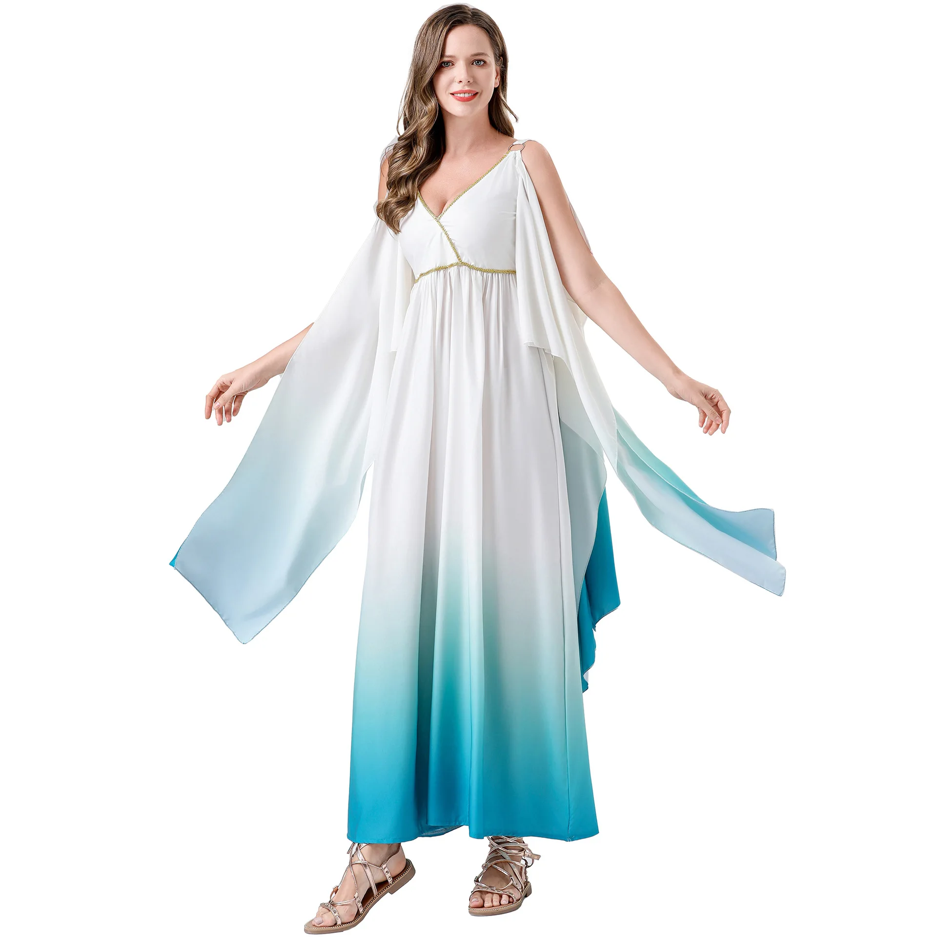 M-xl Medieval Arabian Mythology Princess Cleopatra Halloween Greek Goddess Dress Costume