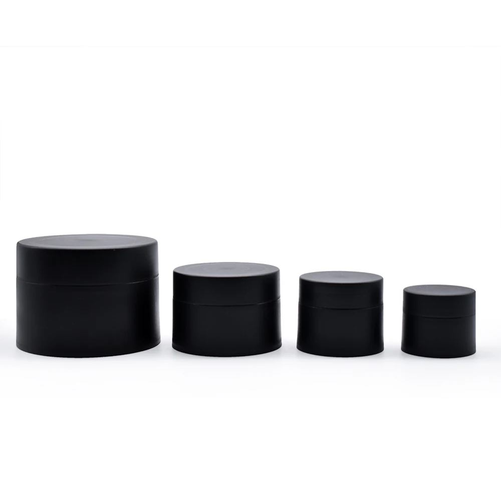 Black Cosmetic Jars Bottles Cream Packaging Cosmetic Jars 15g 30g 50g Empty Round Shape Luxury